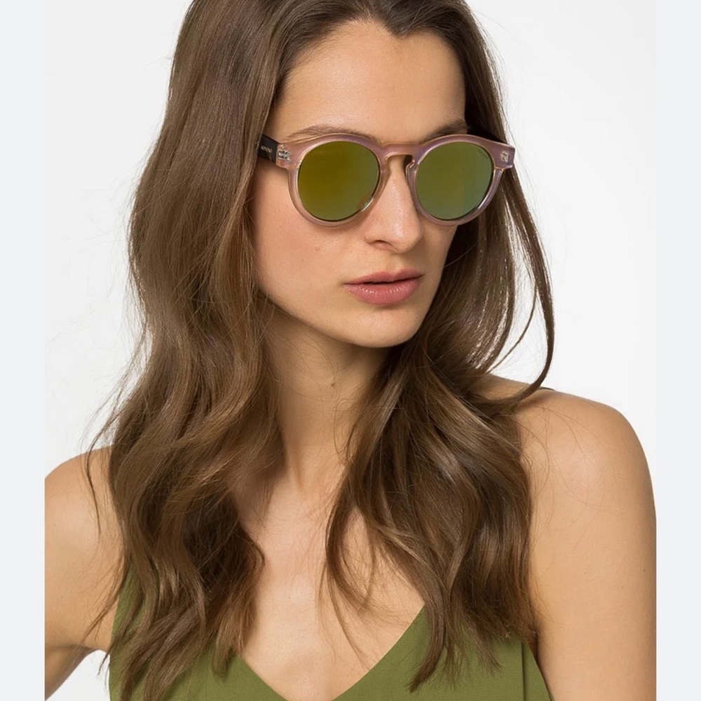 Komono Sunglasses NWT NEW The Clement Safari Yellow and Brown Round - Picture 13 of 14